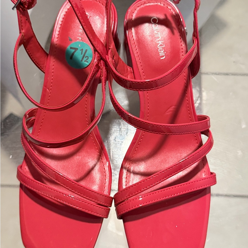 Calvin Klein Women's Bold Red Strappy Sandals